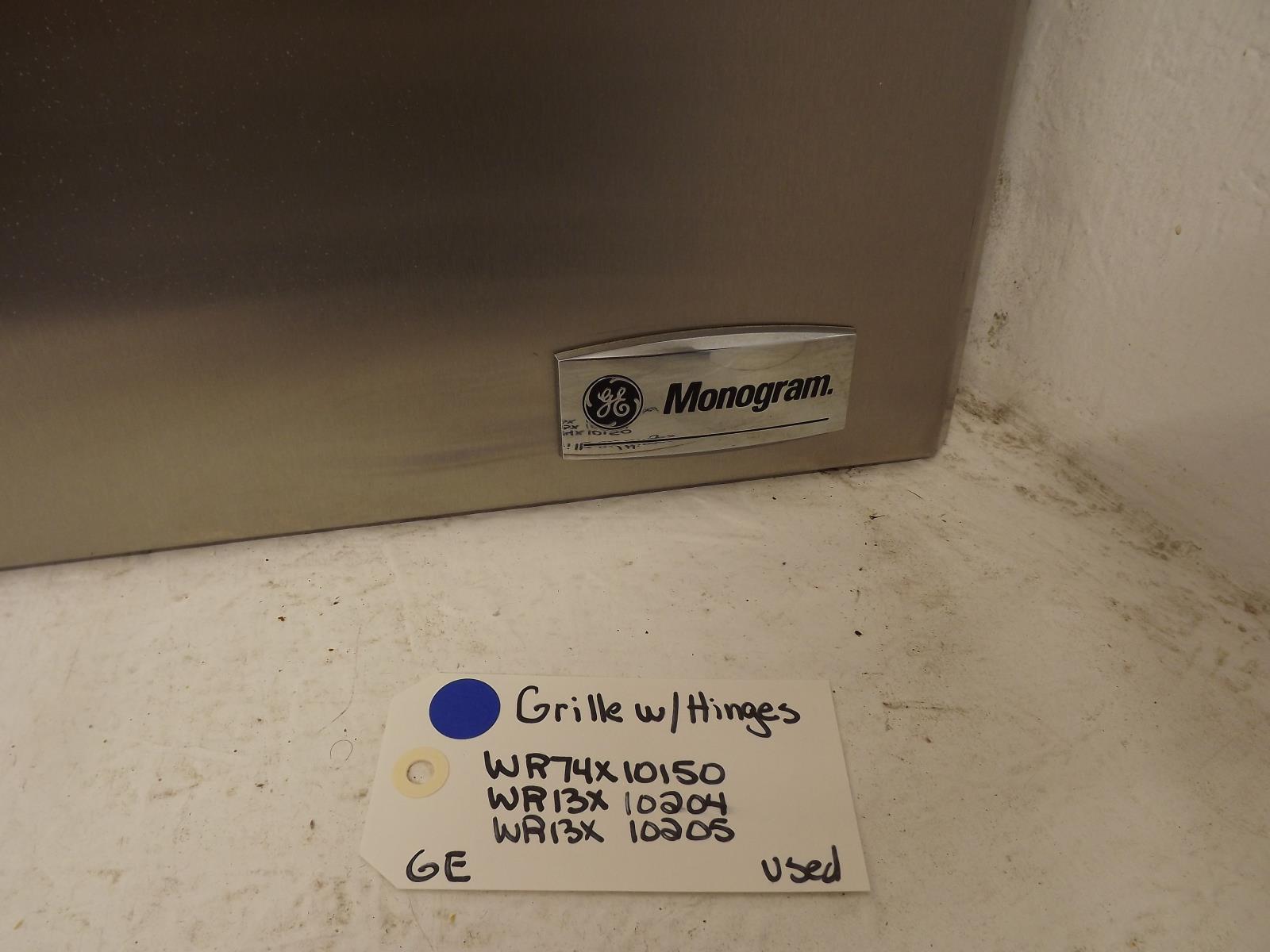 GE Monogram Refrigerator WR74X10150 WR13X10205 WR13X10204 Grille w/Hinges Used GE Monogram Refrigerator WR74X10150 WR13X10205 WR13X10204 Grille w/Hinges Used